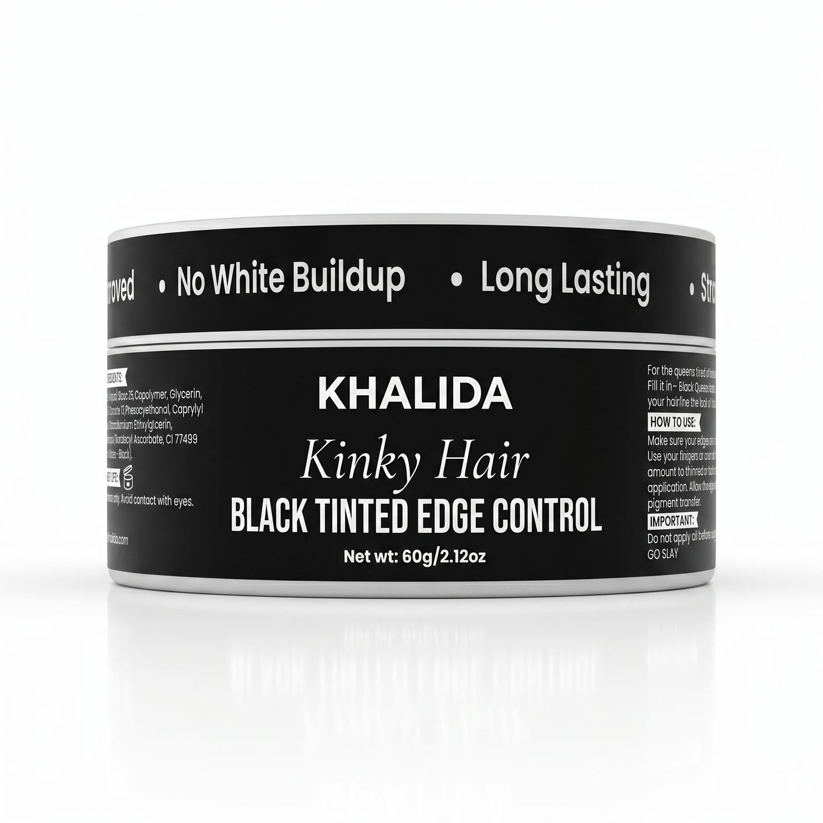Kinky Hair FILL’EM IN- Black Tinted Edge Control- Fill’ Em In KhalidaNaturals